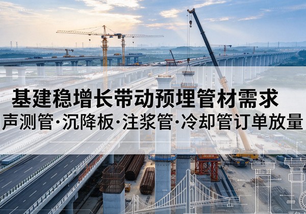 新宁基建稳增长带动预埋监测管材需求，声测管、沉降板、注浆管订单持续放量
